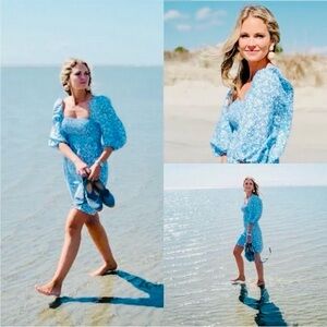 TUCKERNUCK Blooms on Broad Annie Smocked Mini Dress